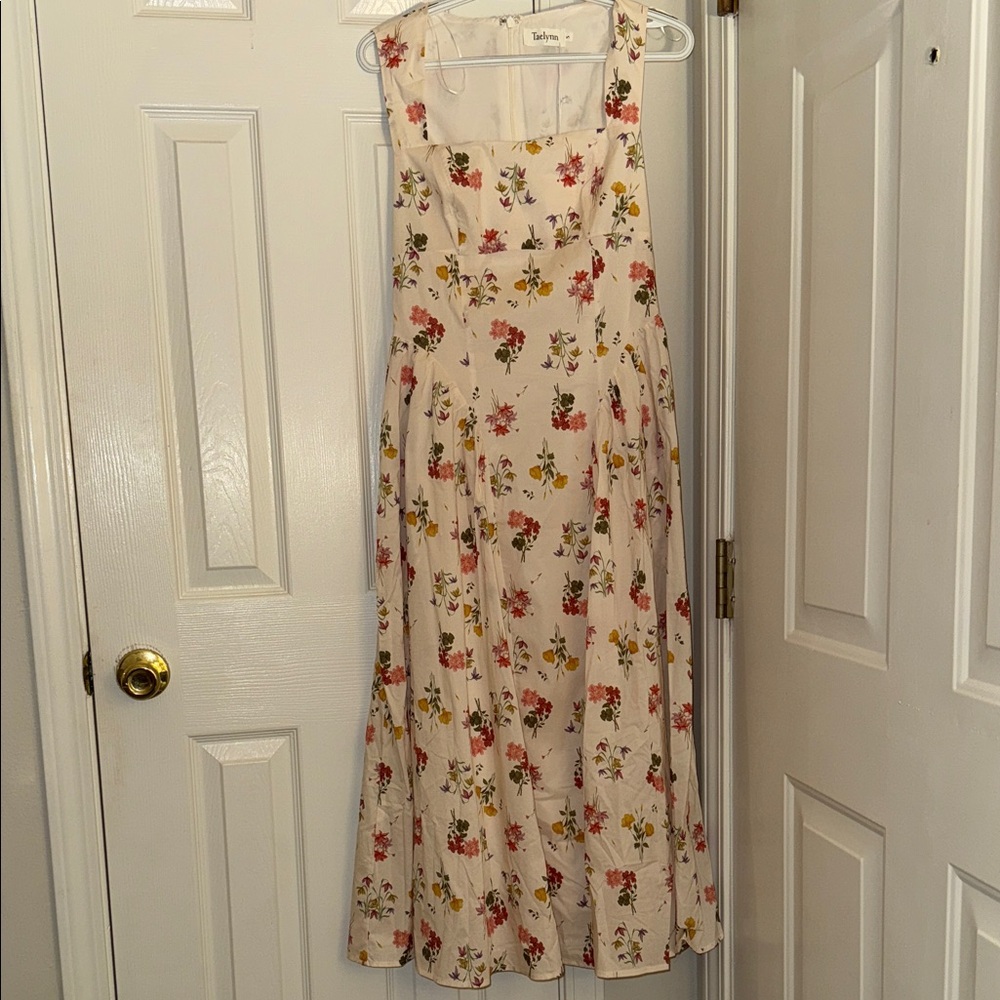 Talbots Cream Floral Midi Dress